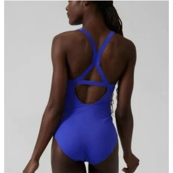 Athleta Swim New Athleta Malibu One Piece Bathing Suit Swimwear Cerulean Blue Large Tall Nwt